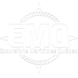 Logo blanc d'Excursions Maritimes Québec